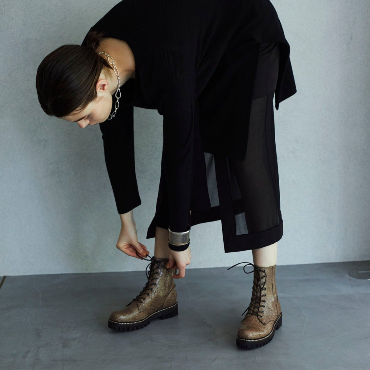 View of FW22 717027 | Miku - Lace up Boots | Yuko Imanishi+ - branches & knots