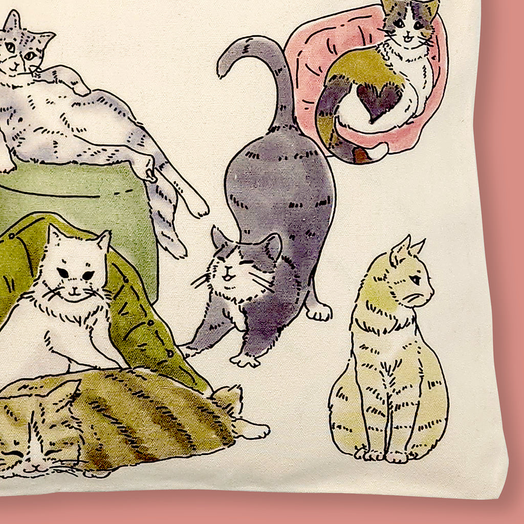 Yurie's | Cats on Couches - Cotton Bag – branches & knots